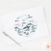 Delphin-Themenabend Kinder Aquarell zeichnend Runder Aufkleber (Umschlag)