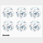 Delphin-Themenabend Kinder Aquarell zeichnend Runder Aufkleber (Blatt)