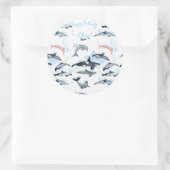 Delphin-Themenabend Kinder Aquarell zeichnend Runder Aufkleber (Tasche)