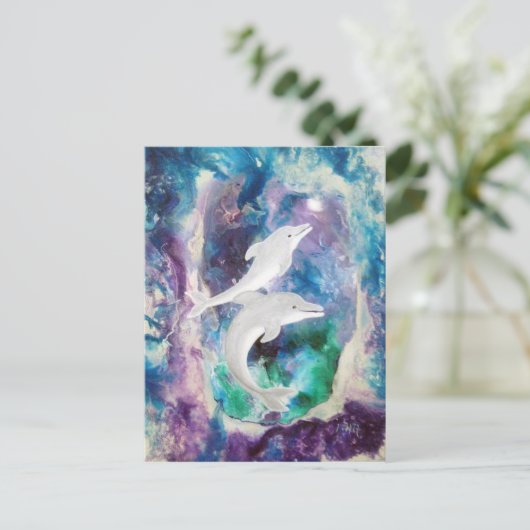 Delphin-Träume Postkarte (Stehend Vorderseite)