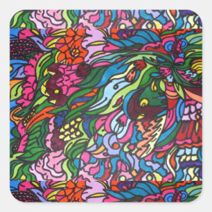 Delphin Traumsticker Quadratischer Aufkleber