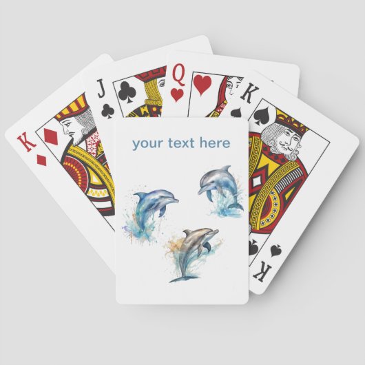 Delphin Trio, Wasserfarbe Spielkarten (Rückseite)