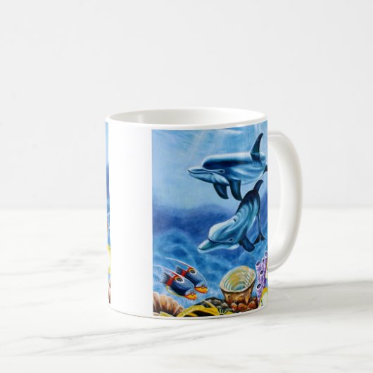 Delphin-tropische Fische Kaffeetasse (VorderseiteRechts)