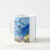 Delphin-tropische Fische Kaffeetasse (Vorderseite Links)