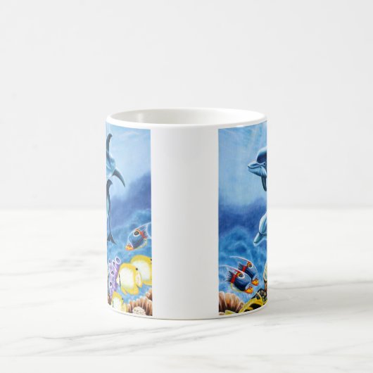 Delphin-tropische Fische Kaffeetasse (Mittel)