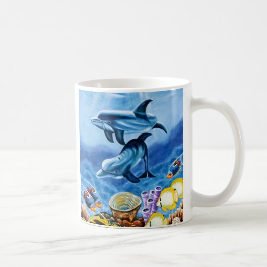 Delphin-tropische Fische Kaffeetasse (Rechts)
