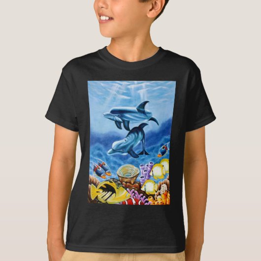 Delphin-tropische Fische T-Shirt (Vorderseite)