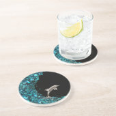 Delphin- und Paua Muschel-Untersetzer Sandstein Untersetzer (Seite)