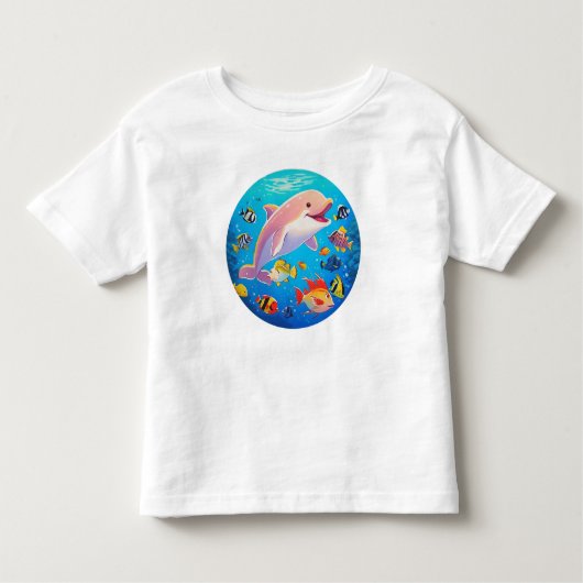 Delphin und Tropischer Fisch unter Wasser Kleinkind T-shirt (Vorderseite)