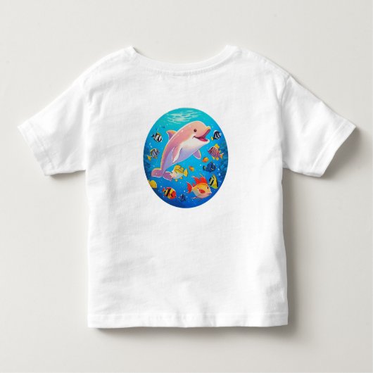 Delphin und Tropischer Fisch unter Wasser Kleinkind T-shirt (Rückseite)