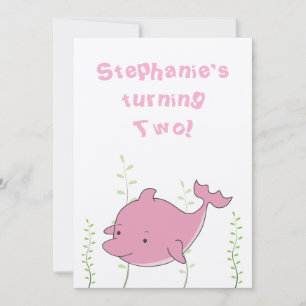 Delphin unter dem See2. Geburtstags-Baby laden ein Einladung