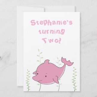 Delphin unter dem See2. Geburtstags-Baby laden ein Einladung