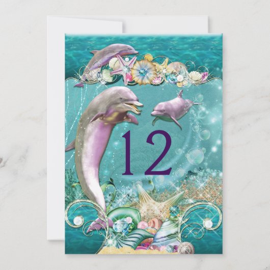 Delphin unter den Party Einladungen des Meeres (Rückseite)