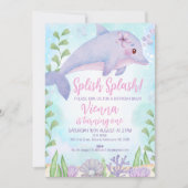 Delphin Untermeer 1. Geburtstag Einladung (Vorderseite)