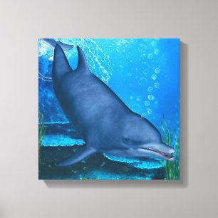 Delphin Unterwasser Leinwanddruck