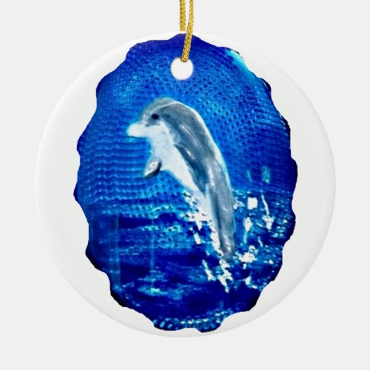 Delphin von Meerestieren Keramik Ornament (Vorne)