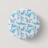 Delphin, wasserfarbig, nahtloses Muster, Delphin Button (Vorderseite)