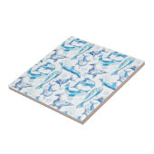 Delphin, wasserfarbig, nahtloses Muster, Delphin Fliese (Seite)