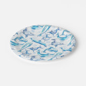 Delphin, wasserfarbig, nahtloses Muster, Delphin Pappteller (Schrägansicht)