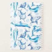 Delphin, wasserfarbig, nahtloses Muster, Delphin Planer (Rückseite)