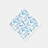 Delphin, wasserfarbig, nahtloses Muster, Delphin Serviette (Ecke)