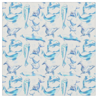 Delphin, wasserfarbig, nahtloses Muster, Delphin Stoff