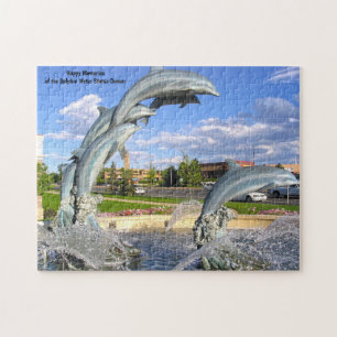 Delphin Wasserstatue Denver. Jigsaw Puzzle