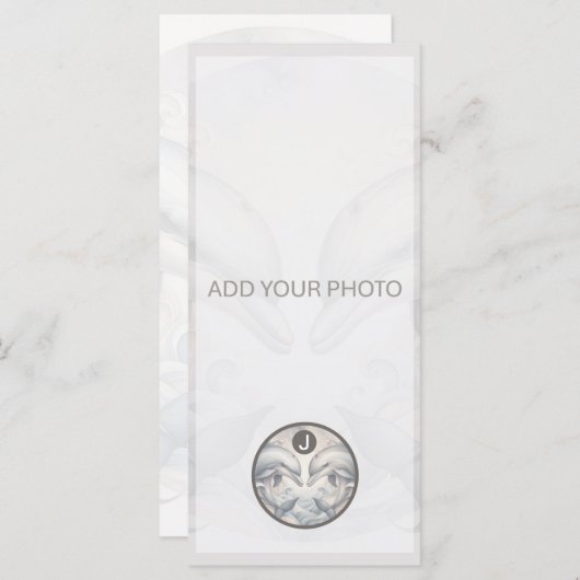 Delphin Wedding Foto Ankündigung QR Code (Vorne/Hinten)