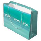 Delphine Aquamarine Große Geschenktüte (Rückseite Schrägansicht)