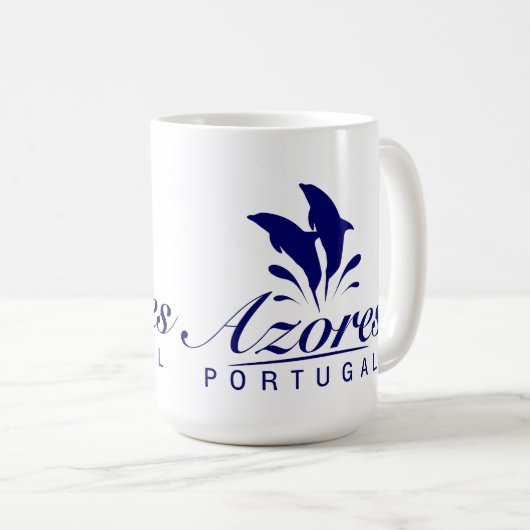 Delphine auf den Azoren Kaffeetasse (VorderseiteRechts)