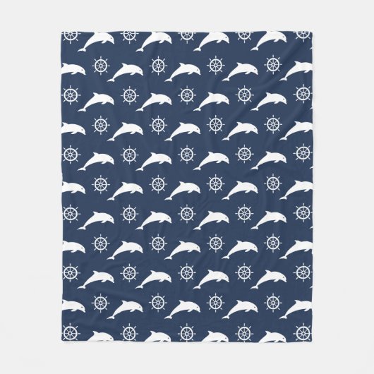 Delphine auf Parade-Muster Fleecedecke (Vorderseite)