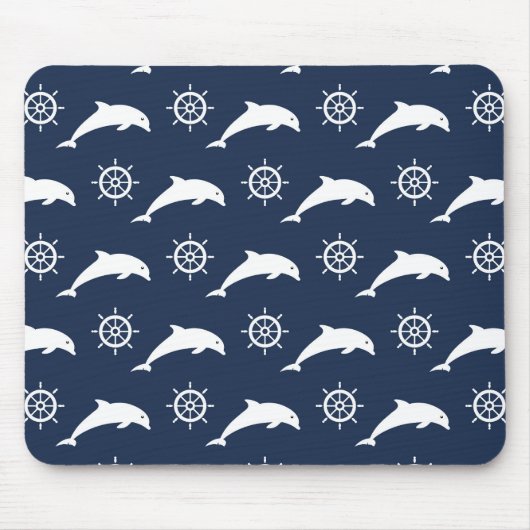 Delphine auf Parade-Muster Mousepad (Vorne)