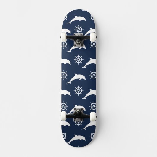 Delphine auf Parade-Muster Skateboard (Vorderseite)