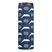Delphine auf Parade-Muster Thermosbecher (Rückseite)