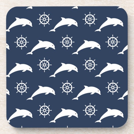 Delphine auf Parade-Muster Untersetzer (Vorderseite)
