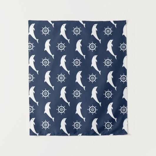 Delphine auf Parade-Muster Wandteppich (Vorderseite)