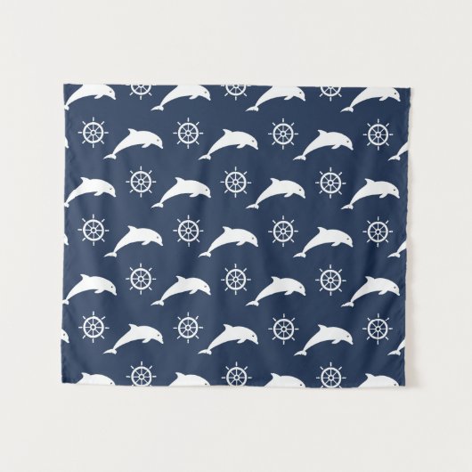 Delphine auf Parade-Muster Wandteppich (Vorderseite (Horizontal))