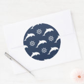 Delphine auf Parademuster Runder Aufkleber (Umschlag)