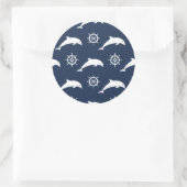 Delphine auf Parademuster Runder Aufkleber (Tasche)