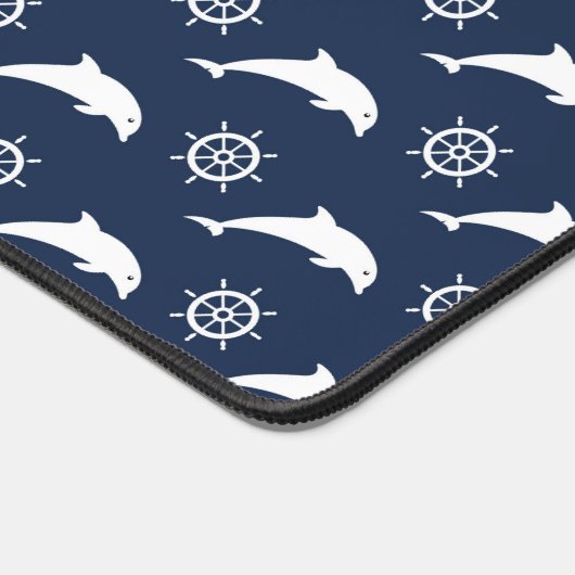 Delphine auf Parademuster Schreibtischunterlage (Ecke)