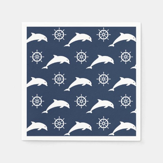 Delphine auf Parademuster Serviette (Vorderseite)