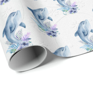 Delphine bei Blume Hochzeit Geschenkpapier