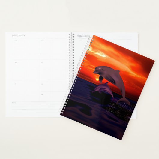 Delphine bei Sonnenuntergang Planer (Anzeige)