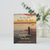 Delphine bei Sunset Rettete unsere Date Card Postkarte (Stehend Vorderseite)