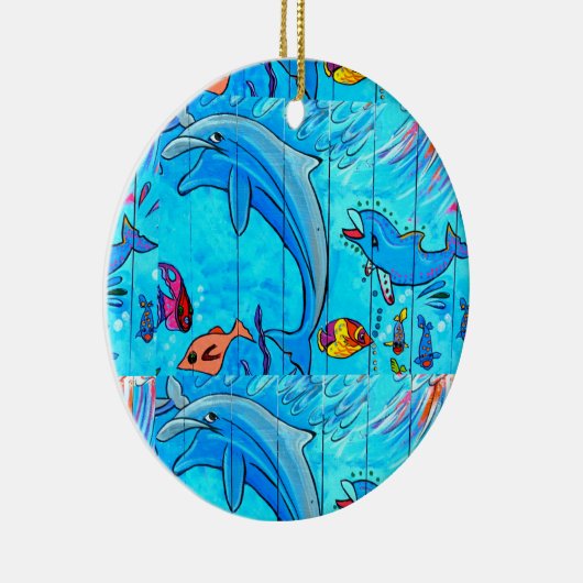 Delphine-blaue Ornament (Rechts)