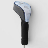 Delphine Blue Glitzer Girly Monogram  Golf Headcover (angewinkelt)