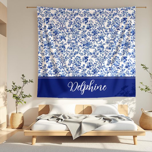 Delphine Blue Toile Fleecedecke