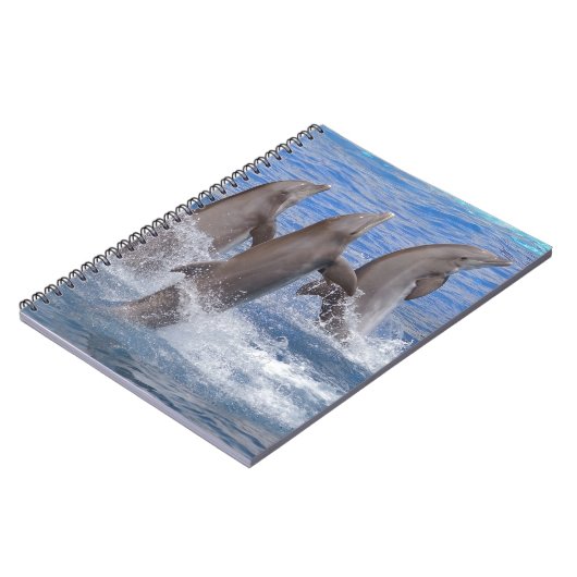 Delphine, die aus dem Wasser stehend sind Notizblock (Linke Seite)