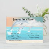 Delphine, die im Ozean brechen Einladung (Stehend Vorderseite)