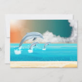 Delphine, die im Ozean brechen Einladung (Rückseite)
